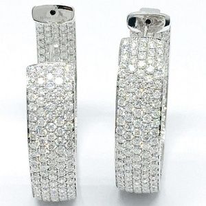 Daniel Waknine 18k Gold Diamond Hoop Earrings